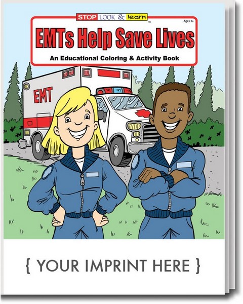 CS0380 EMTs Help Save Lives Coloring and Activity BOOK with Custom Imp